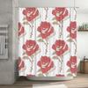 Red Rose Bath Curtain Decorative Fabric Shower Curtains for Home Bathroom Pink Floral Pattern Waterproof Washable Custom