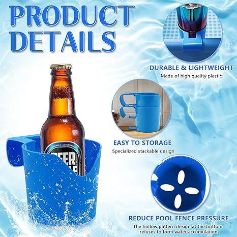 1-10PCS Portable Stable Poolside Cup Holder for Water Bottles Outdoor Swimming Pool Side Table Easy Carry Summer Accessory