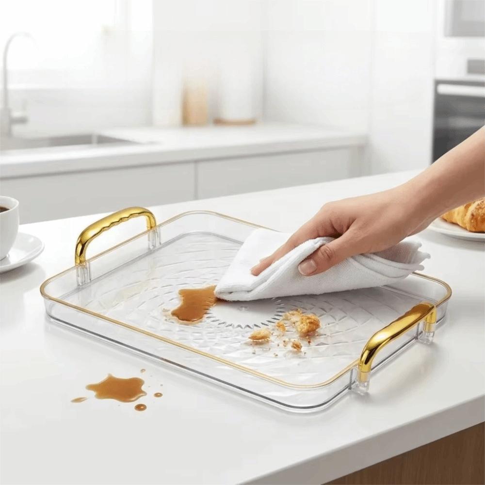 Rectangular Snack Serving Plate Rhomboid Pattern Tea Tray Durable Kitchen Storage Tray Living Room