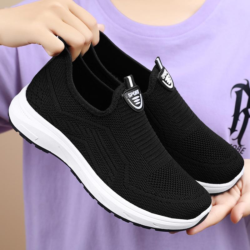 Shoes Female Mother Shoes Summer Breathable Large Size Casual Shoes Soft Sole Lightweight One-pedal Single Shoes Women's Shoes