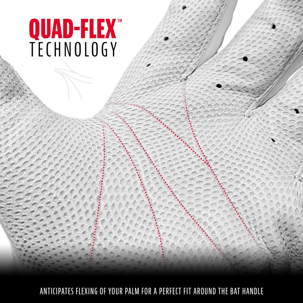 Franklin Pro Classic Batting Gloves Both Baseball Batting Professional Major League 2018 2018 White and Size L (for Hands), Gloves, Baseball,