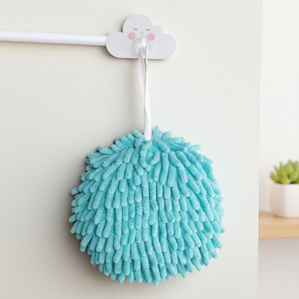 

Absorbent Hand Towel for Kitchen and Bathroom Creative Design Multi-Purpose Cleaning Cloth Washable and Durable Household Wipes синий