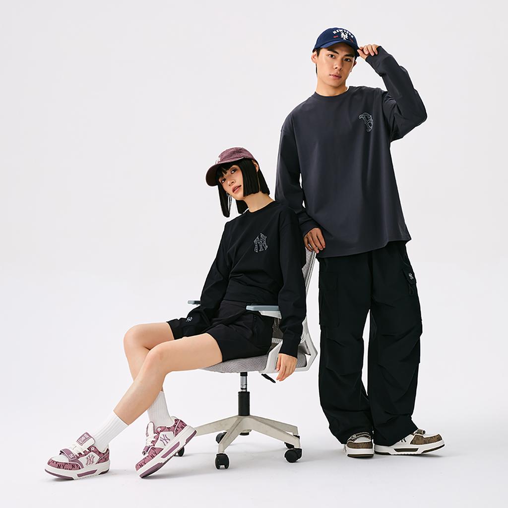 New MLB New York Yankees Basic Collection 25FW Knitted Sweatpants Unisex Black 3AWPB0454-50BKS