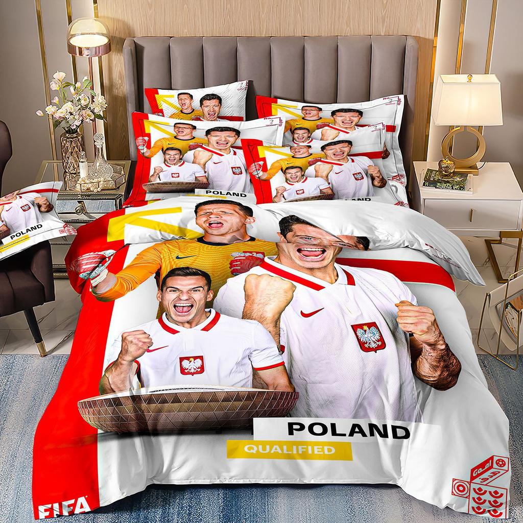 Home Textile Quilt Set Four-Piece World Cup Football 3D Printing Three-Piece Bedding