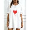 Oversized T Shirt Dress Black Heart Balloon Love Print Casual Wear For Women