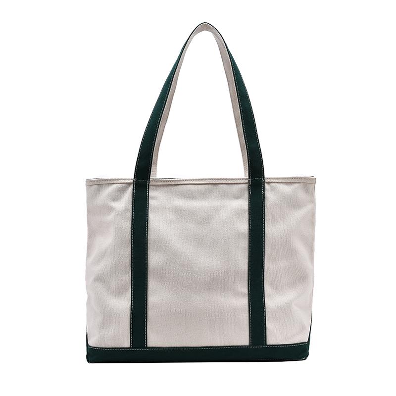 Einfache Canvas-Tasche Damen-Handtasche Reißverschluss Umhängetasche 2026 Mode Gestreifter Träger Große Kapazität Damen Quadratische Tote Einkaufstasche
