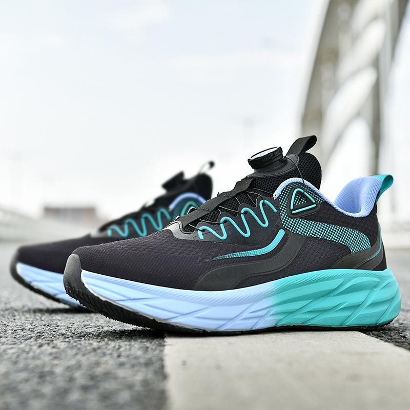 Summer sports shoes new rotating buttons lightweight shock-absorbing running shoes large size couple casual shoes fashion trendy shoes