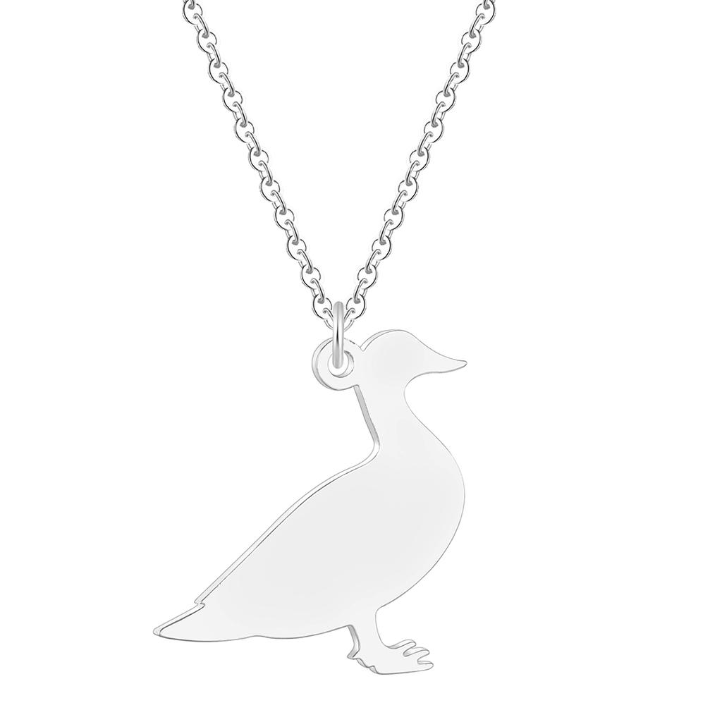 Kinitial Stainless Steel Duck Charm Necklaces Animal Jewelry Cute Bird Pendant Necklace For Women Girl Birthday Gift Wholesale