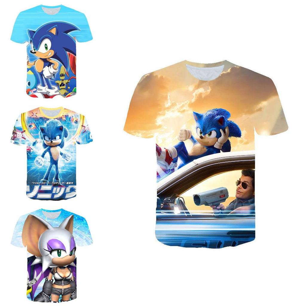 Vibrant Sonic The Hedgehog Printed T-shirt For Kids With Short Sleeves And Comfort Fit