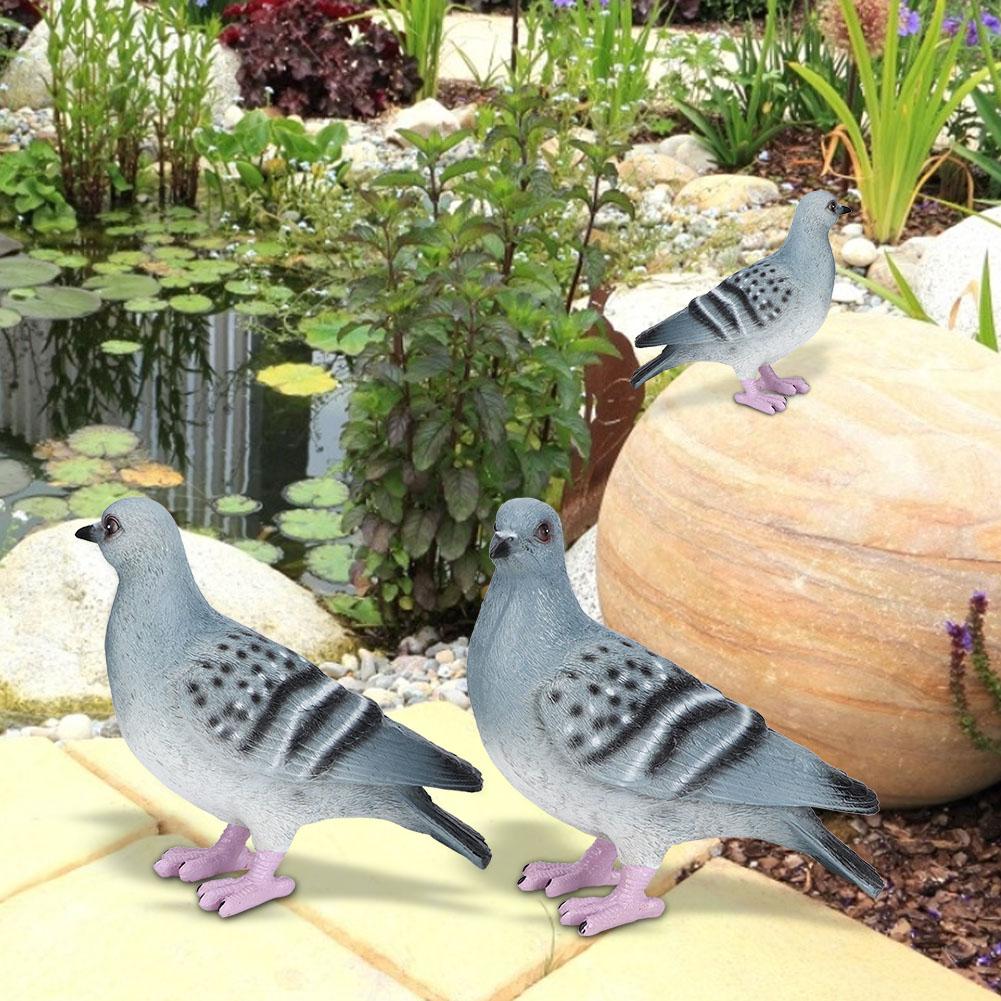 2pcs Garden Simulation Animal Peace Pigeon Lawn Figurine Balcony Wedding Decoration Crafts