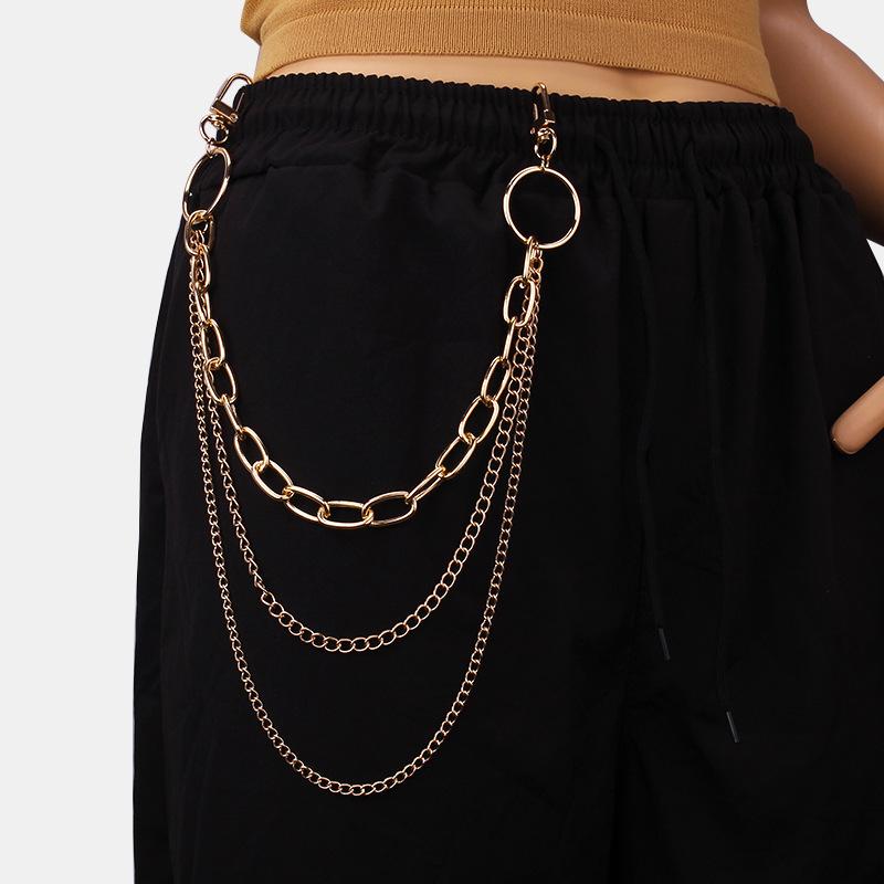 Personalized Versatile Trouser Chain Ring Decoration, Simple Multi-layer Fringed Geometric Chain Waist Chain