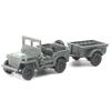 1:72 WWII Willys Jeep with Hanging Bucket 8cm Military Vehicle Assemble Car Model Toys