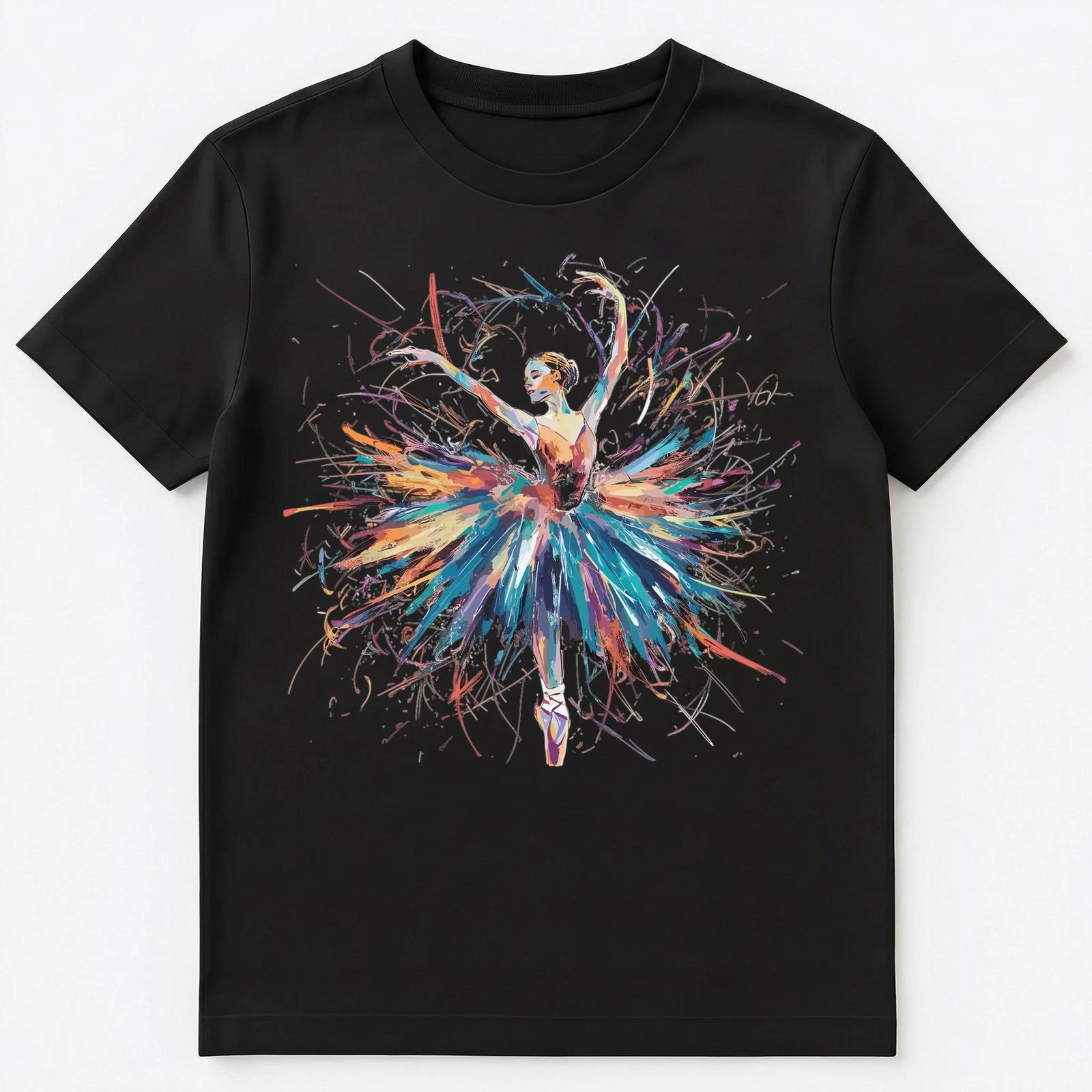

Colorful Paint Splash Ballerina Art Graphic Unisex T-Shirt S