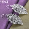 925 Sterling Silver Leaf Pendant Earrings Gift Fashion Jewelry