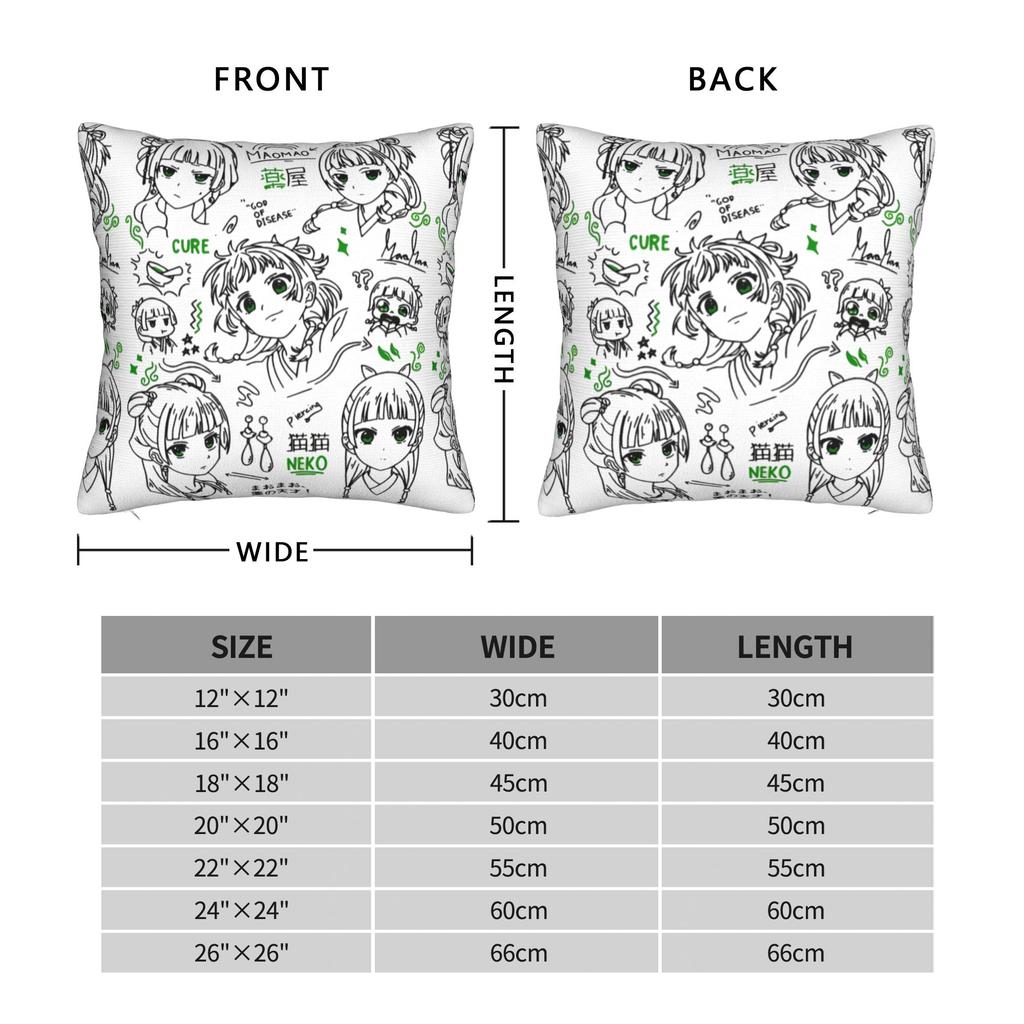 Soft The Apothecary Diaries Maomao Pillowcase Polyester Cushion Cover Gift God of Disease Throw Pillow Case Cover Home Square
