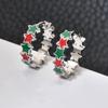 CMM Orecchini a Cerchio Piccoli Exquisite Star Rosso e Verde da Donna per Uso Quotidiano Gioielli Versatili