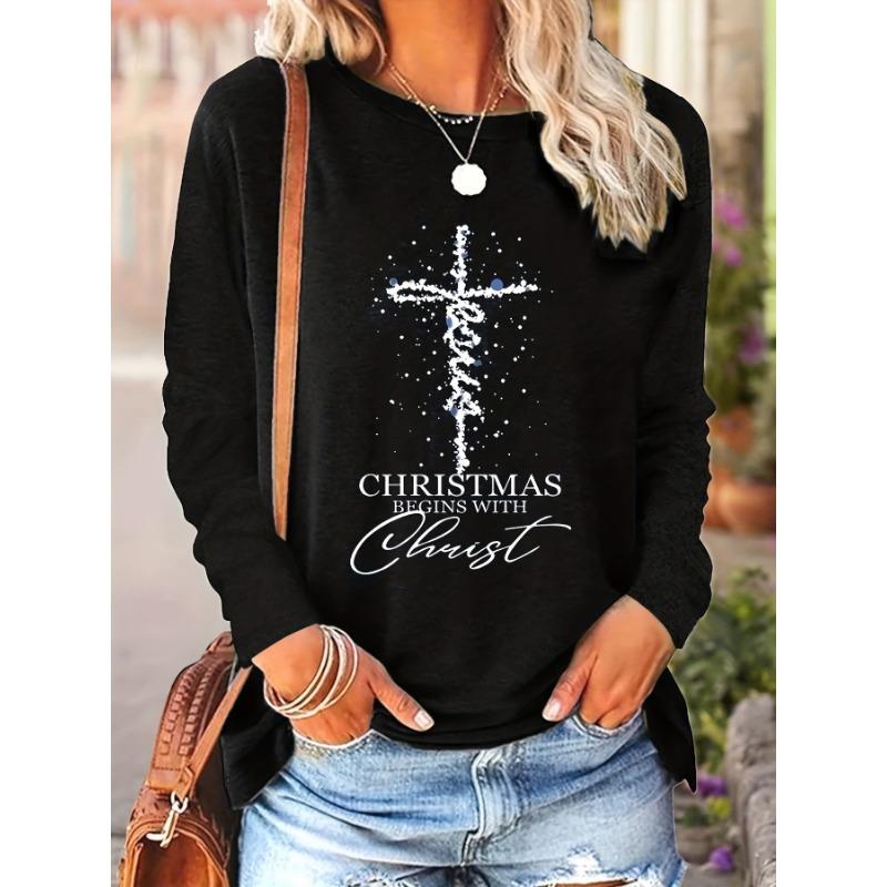 Women's Round Neck Long Sleeve Casual Loose Top