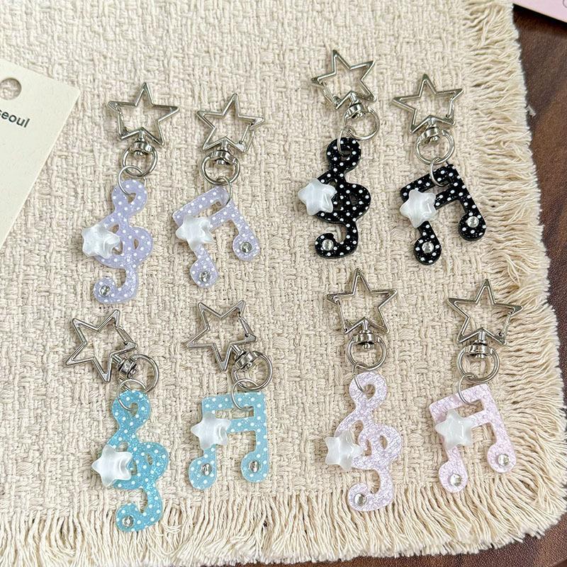 Fashion Cartoon Acrylic Keychain Sweet Musical Note Shaped Keychain DIY Bag Charms Fashion Accessories