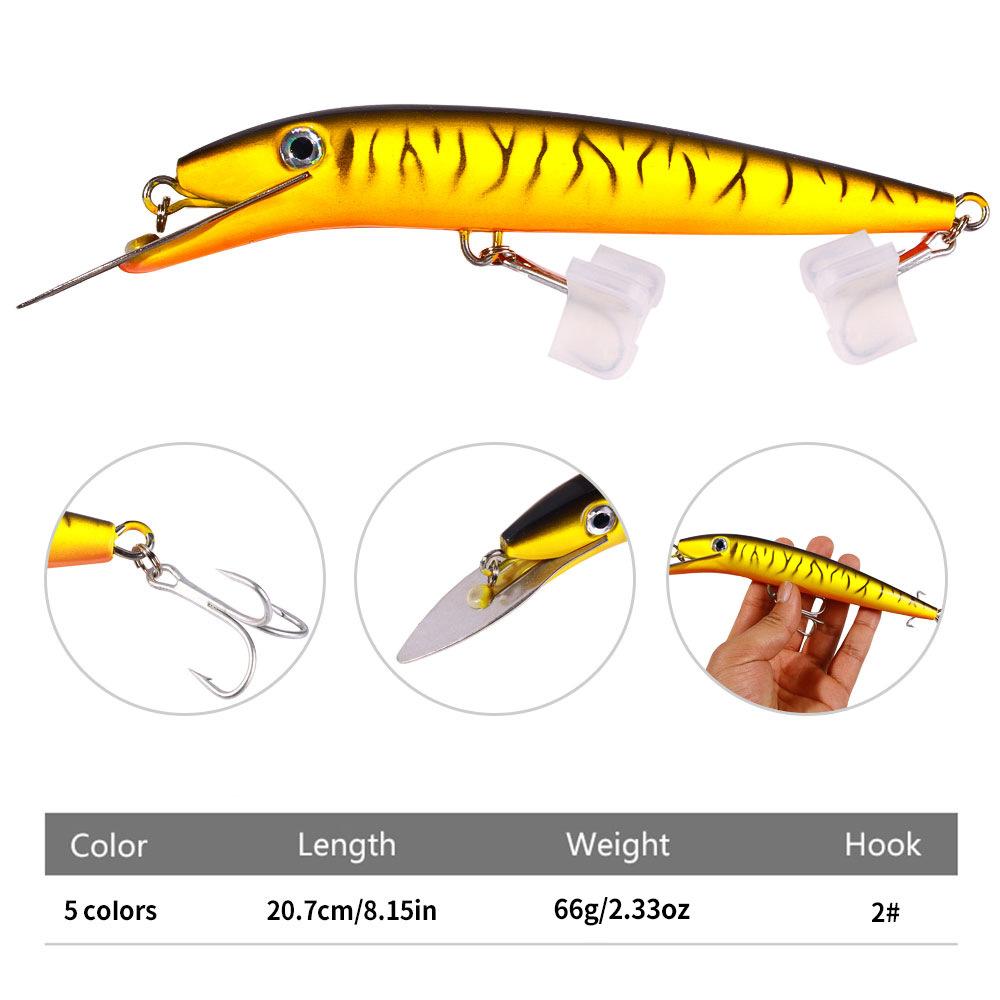 Ocean Trolling Minnow Lure 65g ABS Boat Fishing Sea Bass Trout Carp Bionic Hard Bait for River & Cross-Border Export