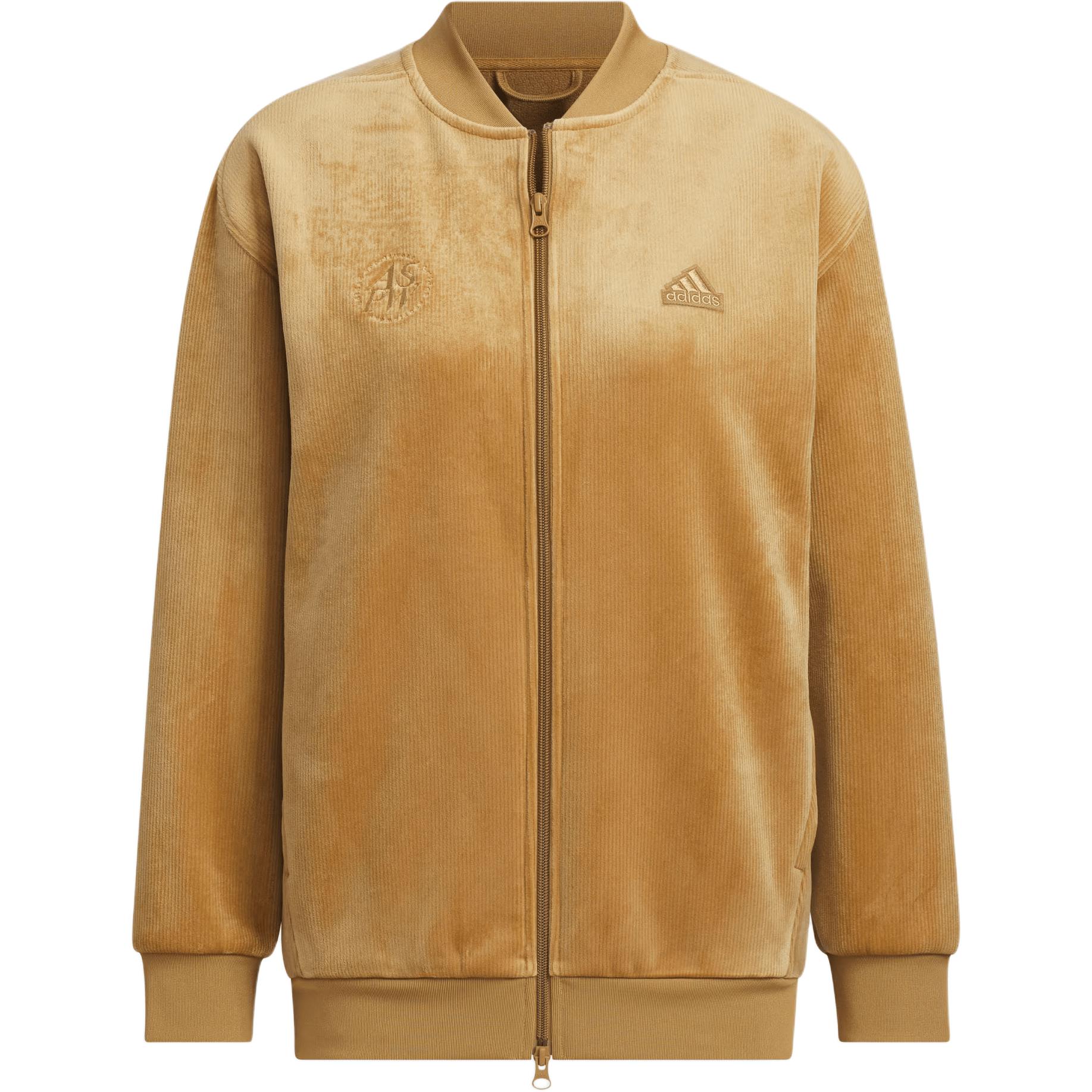 Adidas Lounge Bonded Warm Fleece Loose Fit Long Sleeve Jacket Women Desert-Brown JJ3547 L