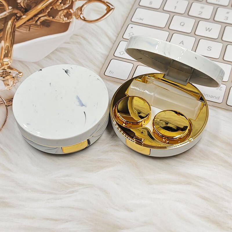 Miling Round Marble Contact Lens Case