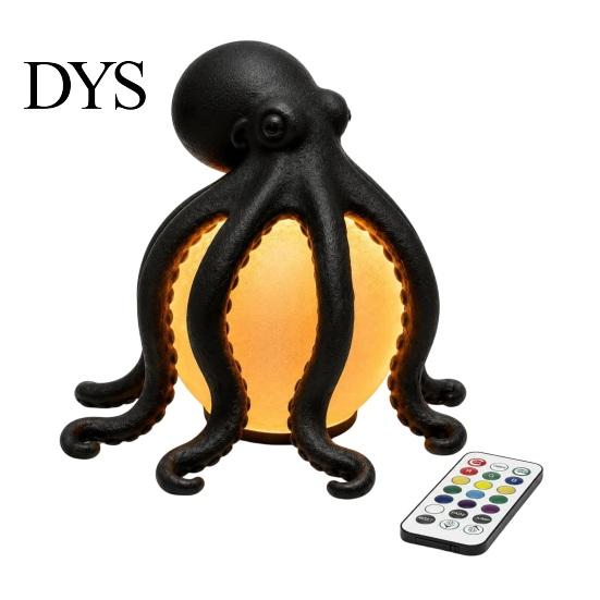 Dimmable Bedside Nightlight 3D Printed Octopus Night Light, Creative Table Lamp with Remote Control, 7 Color RGB Gradient Sleep LED for Kids Bedroom &