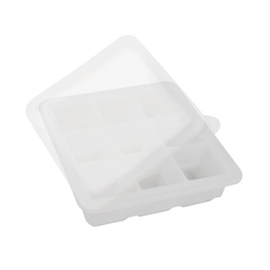 Large Silicone Ice Cube Mold with Lid 9-Cavity Sphere Mold for Whiskey Cocktails Easy-Release Leak-Proof Ice Tray for Freezer And Drinks