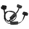 OBD Splitter Cable 16 Pin Flat Noodle High Accuracy 1 In 2 Y Splitter Extend Cable for Elm327