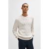 Virgin Wool Regular Fit Knit Sweater Open White