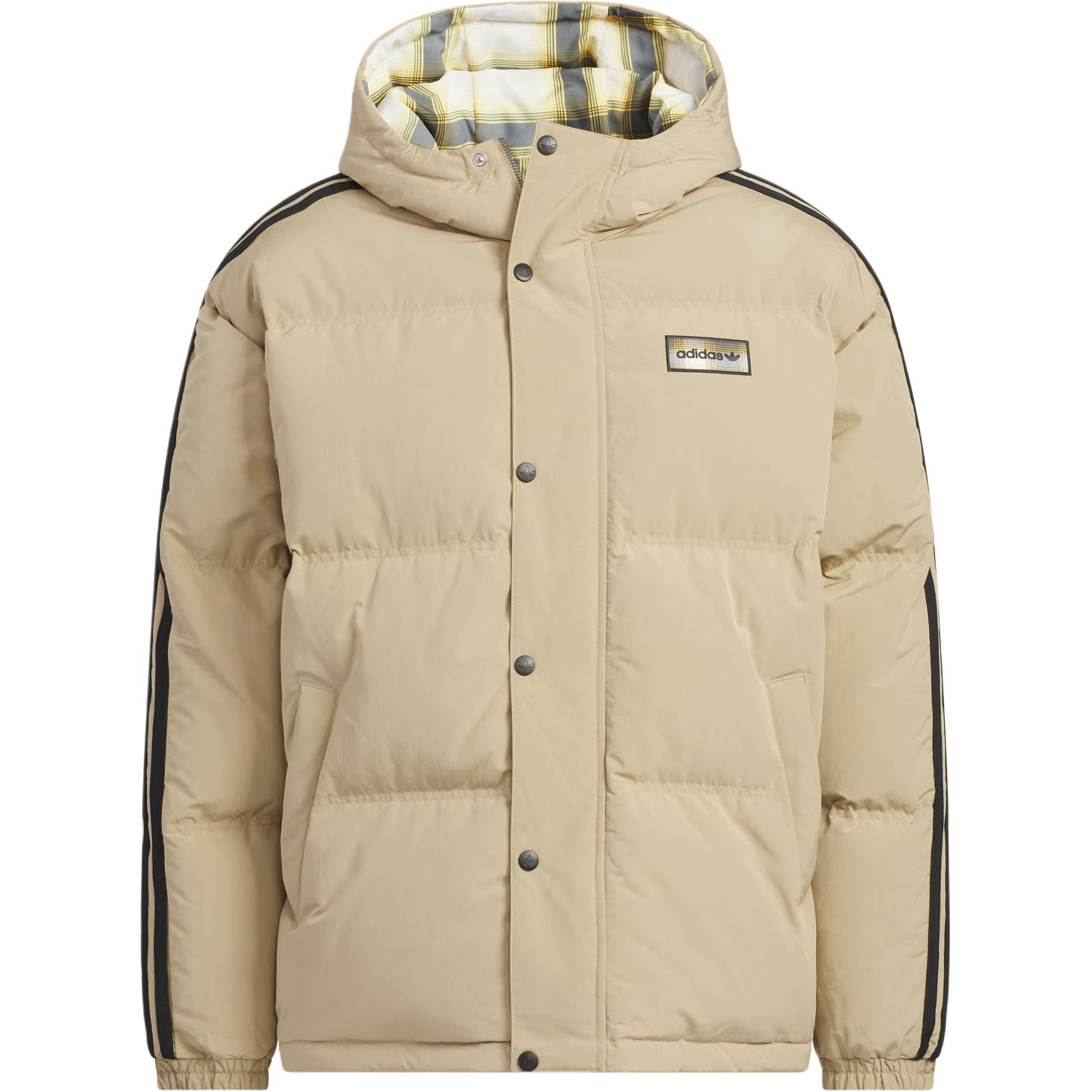 

Adidas Originals FW25 Reversible Down Jacket Striped Warm Double-Sided Sports Duck Down Hooded Long Sleeve Down Jacket Men Jacket KF9278 M