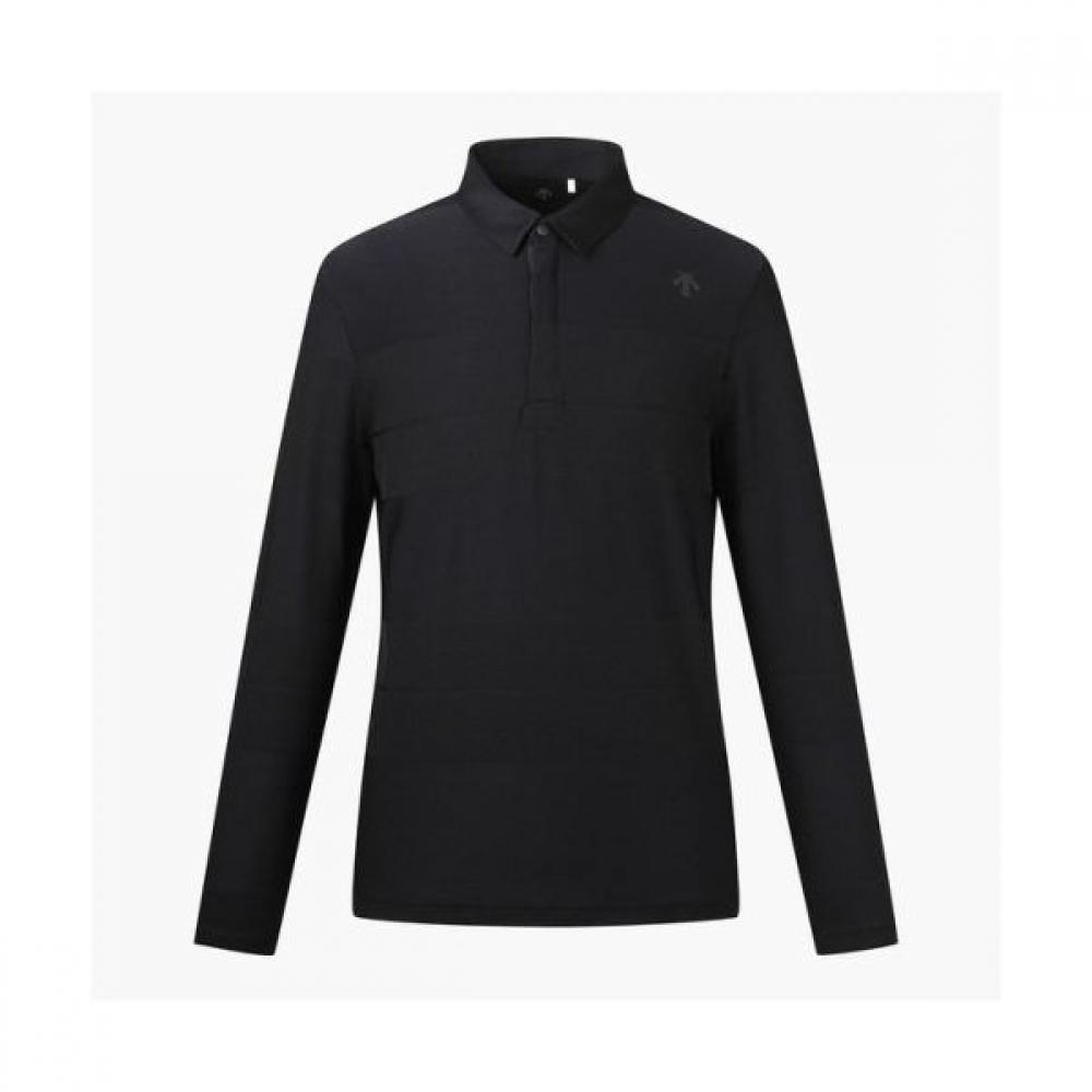 

DeScenTe Golf Мужская футболка с полосатым узором и воротником BLKGBLACK/95