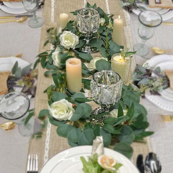 Faux Crystal Candle Holder European Style Candle Cup Shiny Tealight Holder Table Centerpiece for Home Wedding Party Decoration
