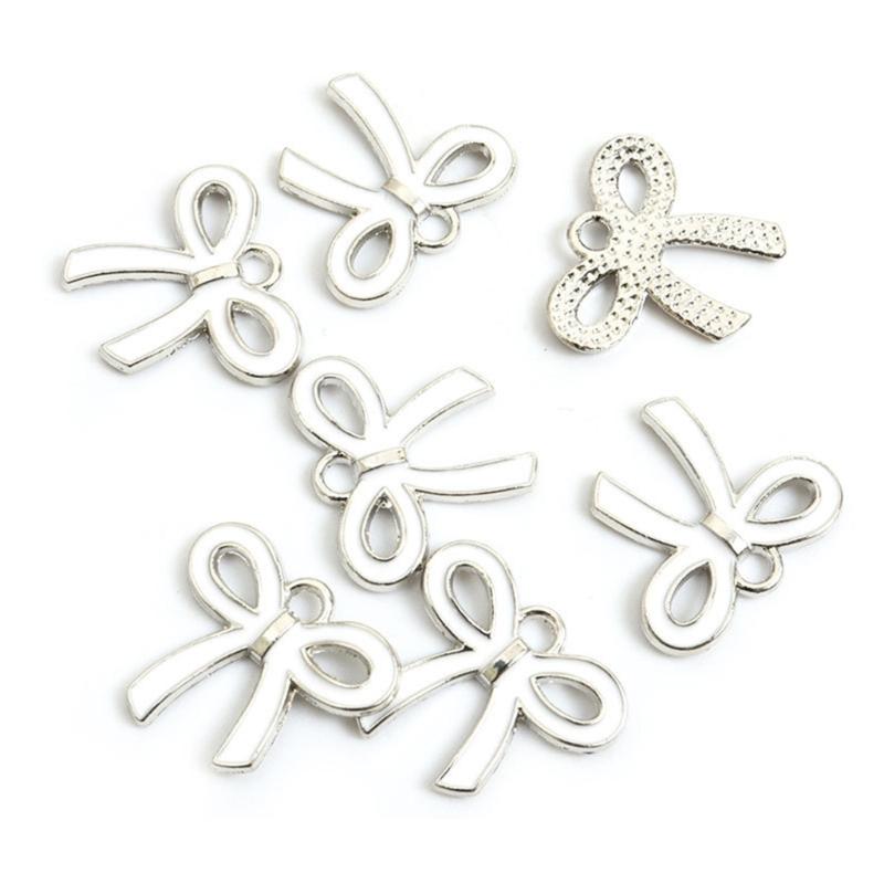 100Pcs Butterfly Knot Hairpiece Accessories Bowknot Pendant for Bracelet Necklace Clothing Embellishment for Daily Use