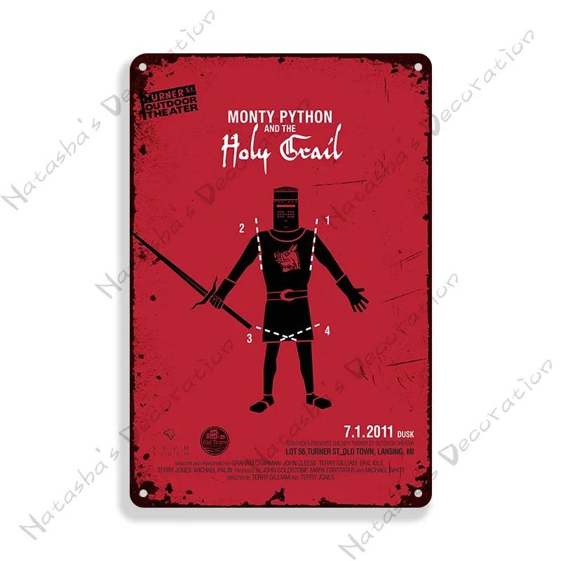 1975 British Comedy Film Monty Python and the Holy Grail Metal Tin Sign Retro Metal Signs Wall Plate Home Bar Club Metal Plaque