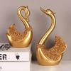 1 Set of Modern Nordic Resin Couple Swan Ornaments Home TV Wine Cabinet Living Room Decorations Commemorative Gifts
