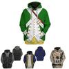Historical Army Uniforms 3d Pattern Hoodie Cosplay Sweatershirt For Men And Women