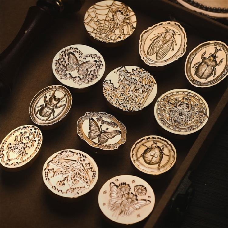 Butterfly Wax Seal Stamp Brass Head Insect Series Sealing Waxed Stamp for Photo Invitation Card Scrapbooking Decorations