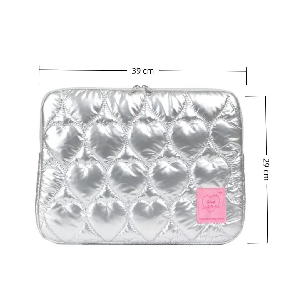 11/15inch Puffy Laptop Bag Embroidery Macaron Color Notebook Bag Shockproof Love Pattern Computer Case for Ipad/Macbook