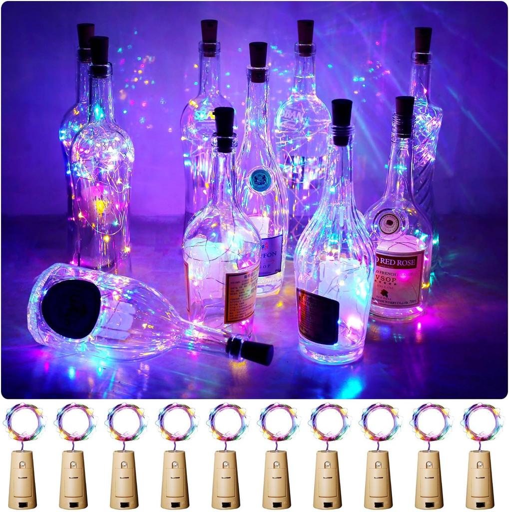 2Meters 20 LED Beads Wine Bottle Lights with Cork 20LED Mini Fairy Christmas Lights