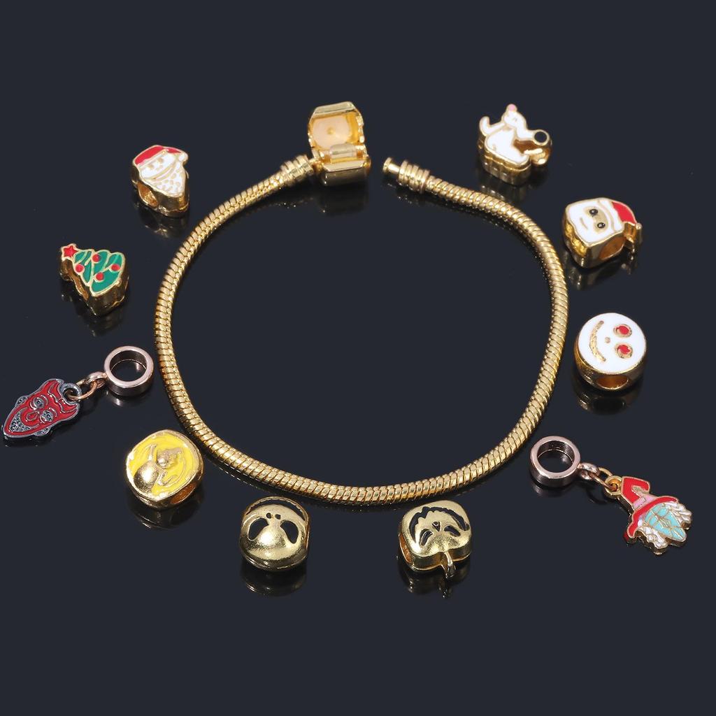 Golden Nightmare Before Christmas Jack & Sally Pumpkin Prince Halloween Bracelet