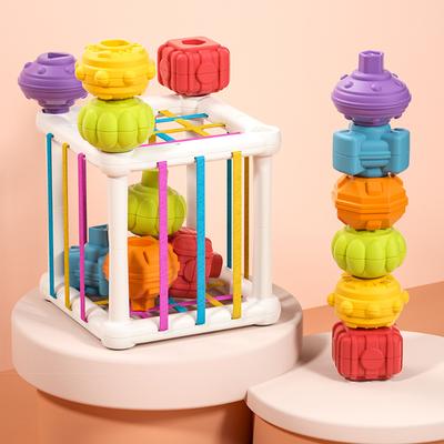 Baby Sensory Bin Shape Sorter Buntes Würfelsortierspiel Formblöcke Montessori Lernspielzeug Spiel für 1 2 Jahre alte Jungen Mädchen
