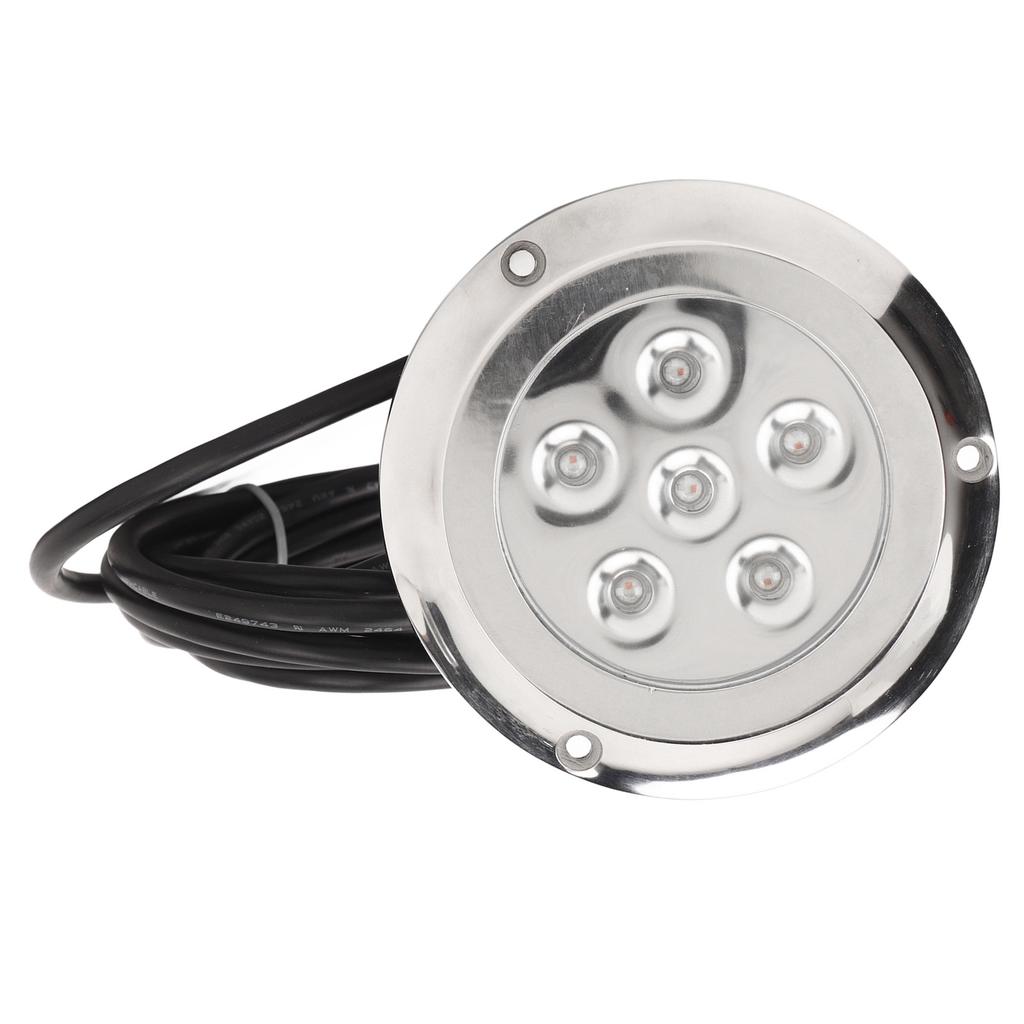 12V 24V Yacht Underwater Light 316 Stainless Steel 100 degrees Lighting Angle IP68 Waterproof 6 LED Chips Seawater Tail Dome Swimming Pool Lamp