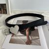 And Black Elegant Camel Pu Leather Heart Belt For Women Trendy Waist Accessory