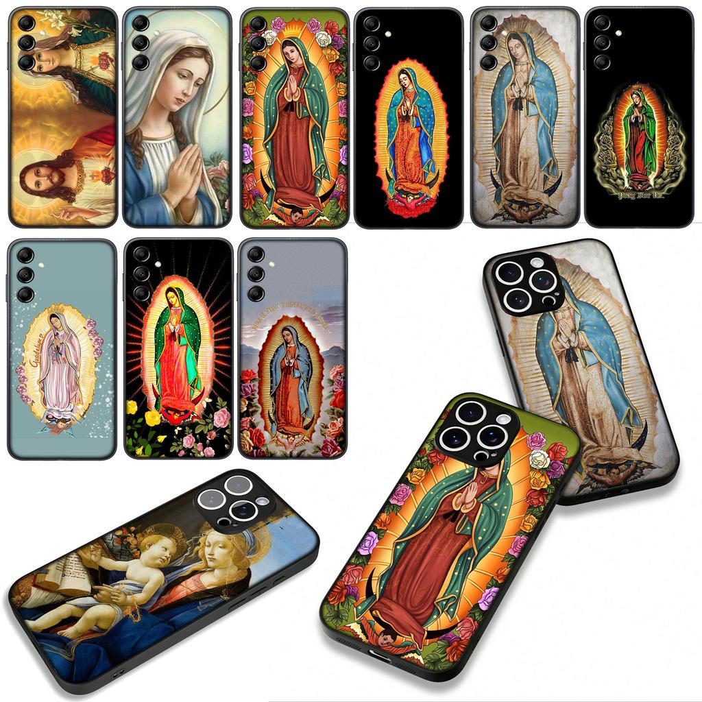 Cover for Samsung Galaxy S25 S24 S22 S23 FE Ultra Plus A56 A05 A06 A15 A16 A55 S7 Edge + Case Virgen de Guadalupe Mary Madre