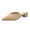 Guoyupika Pointed Toe Sandals with Chunky Comfortable To Walk Solid Perfect for Comfortable for Summer Women's Mules, Heels, In, Stylish, Color,