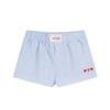 High Waist Embroidered Striped Loose Casual Shorts Women's 100% Cotton Fashion Korean Style Straight Leg Pants Single Wear Summer Shorts