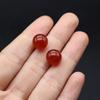1 Paar kreative niedliche Kugel-Ohrringe mit natürlichem Edelstein, europäischer und amerikanischer Stil, Ohrstecker, Achat, blauer Türkis, Ohrstecker für Damen, Schmuck, 8 mm