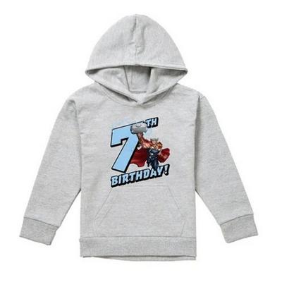 Childrens/Kids Thor Heather 7th Birthday Hoodie