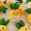 Handmade Crochet Fine-Pineapple Motivational Plush, Fabric Collectible Doll for Party Decor, Adorable Positive Energy Ornament