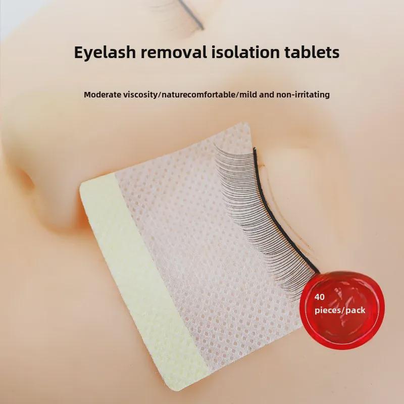 Eyelash Removal & Isolation Adhesive Cotton Pads (40 Pcs)